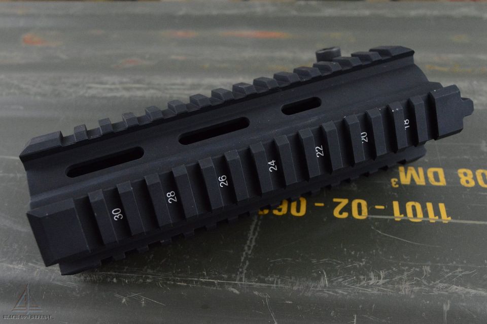 HK 416C Style Short Quad Rail Foregrip Handguard Black - Black Ops