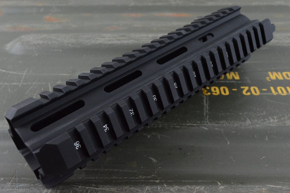 HK 416D Style Standard Quad Rail Foregrip Handguard Black - Black