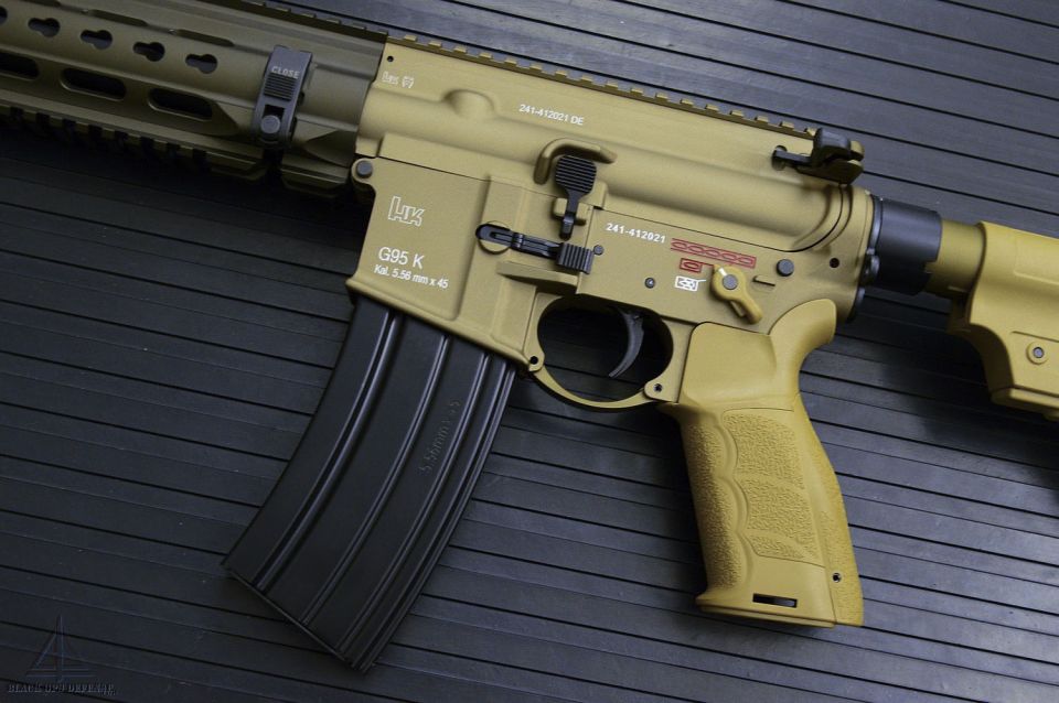 HK G95K (416A7 Long) Tan/RAL8000 MR556A4 Conversion Preorder